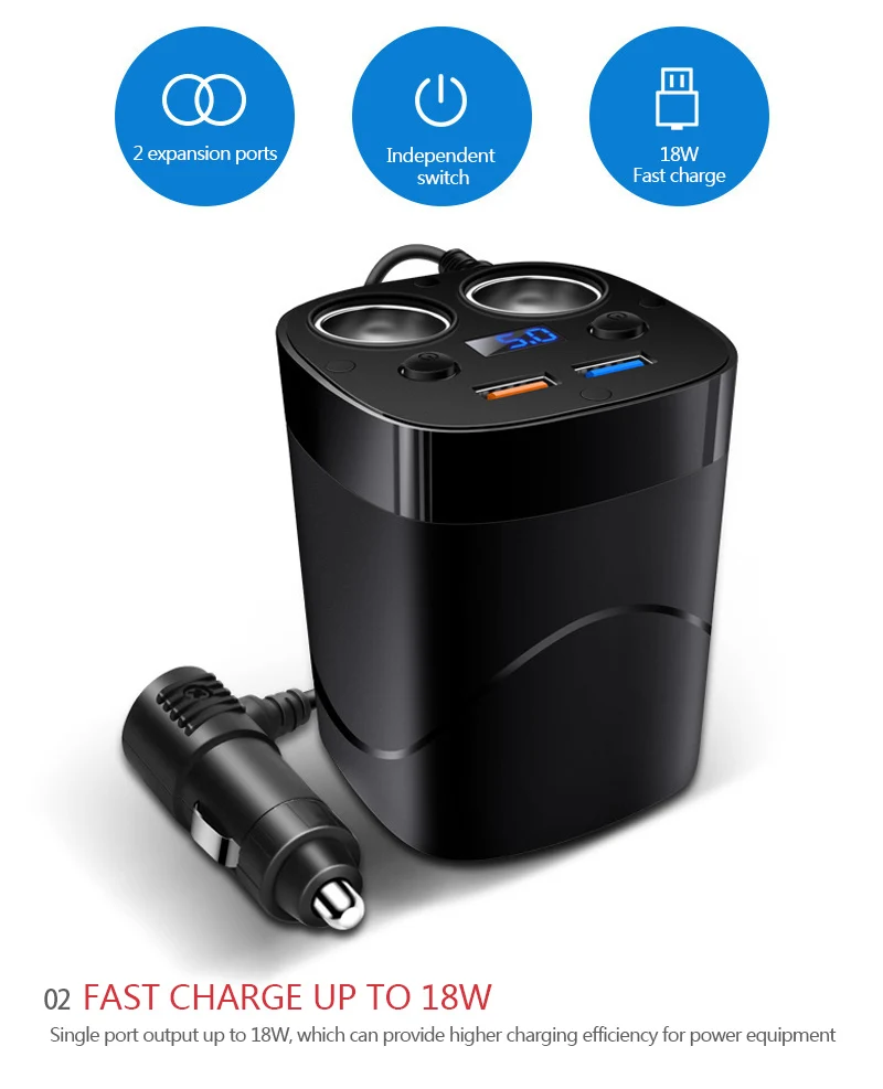 Автомобильный прикуриватель 2 USB 12 V-24 V переключатель зарядная розетка разветвитель напряжения светодиодный переходник Электрический универсальный авто аксессуары