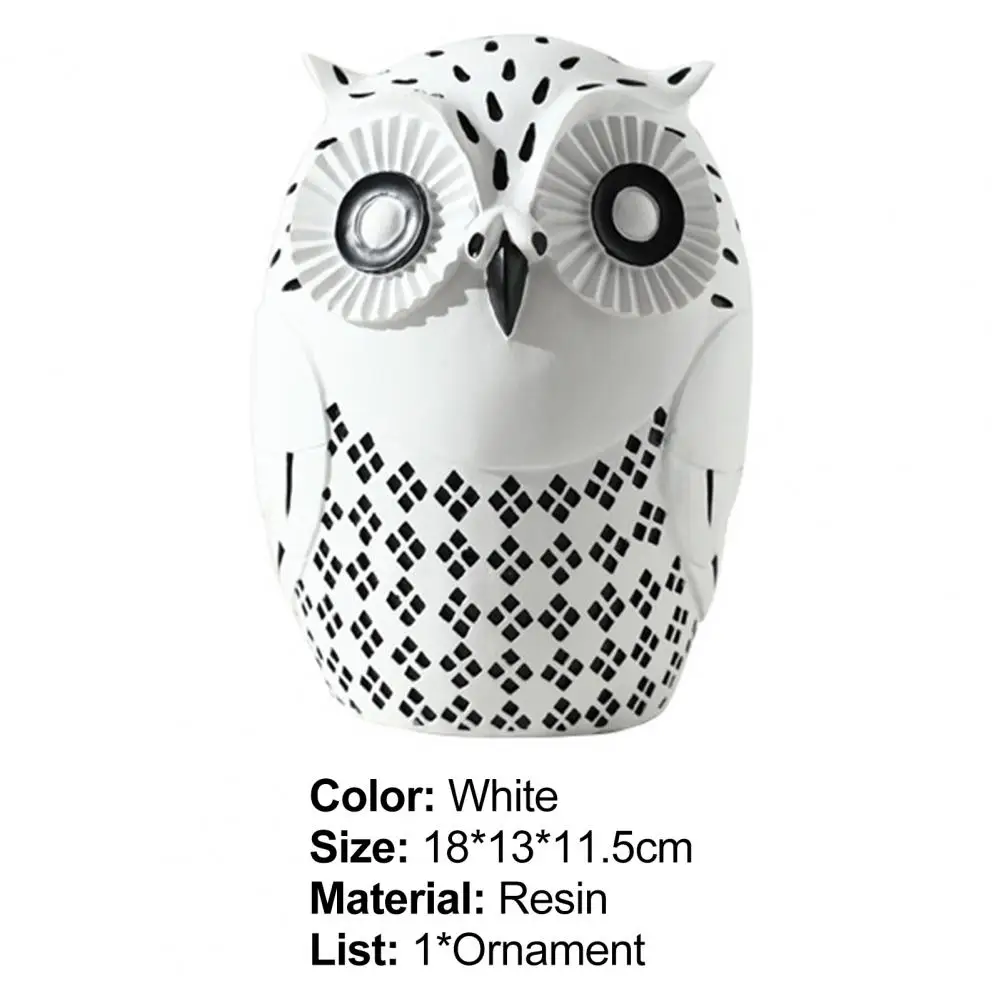 

Nordic Style Lovely Ornaments Owl Model Eco-friendly Vivid Resin Desktop Owl Statue Decor Home Craft Interior Decor Furnishings