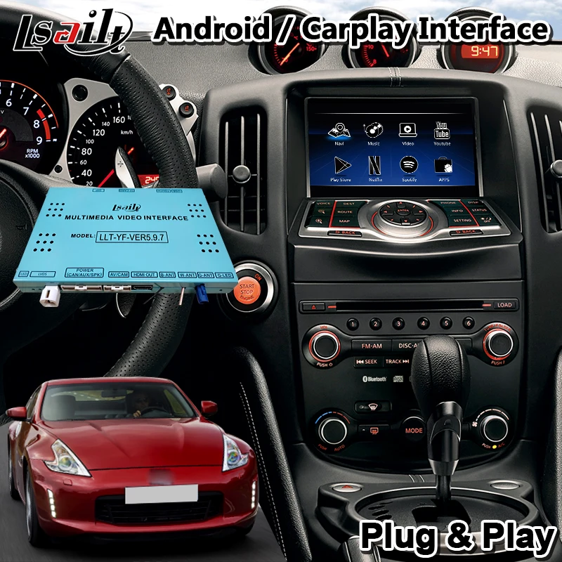 Lsailt Android Carplay интерфейс для Nissan 370Z 2013 2017 года с GPS навигацией HDMI 4 + 64 гб авто|GPS