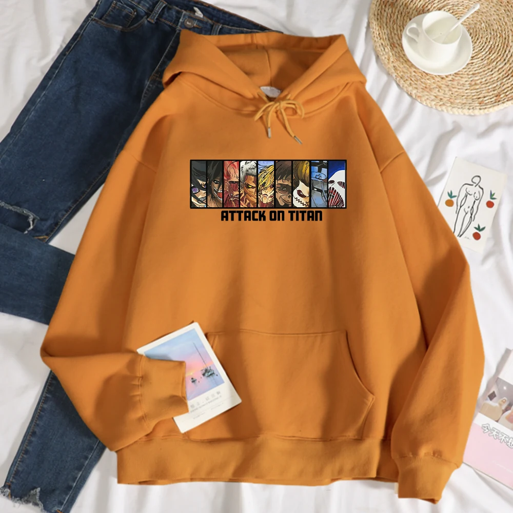 

Anime Attack On Titan Printing Hooded Female Cartoons Soft Hoodies Harajuku Warm Autumn Sweatshirts Fashion Fit Male Streetwear