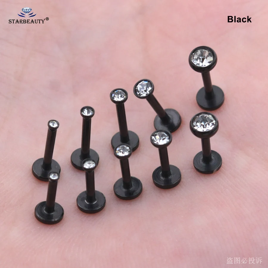 5 шт. 1,2x6/8 мм Ясно Gem круглая серьга для губы ноздрей, пирсинг Спираль пирсинг ореха Козелок Уха Пронзительный нос серьга для пирсинга ювелирные изделия