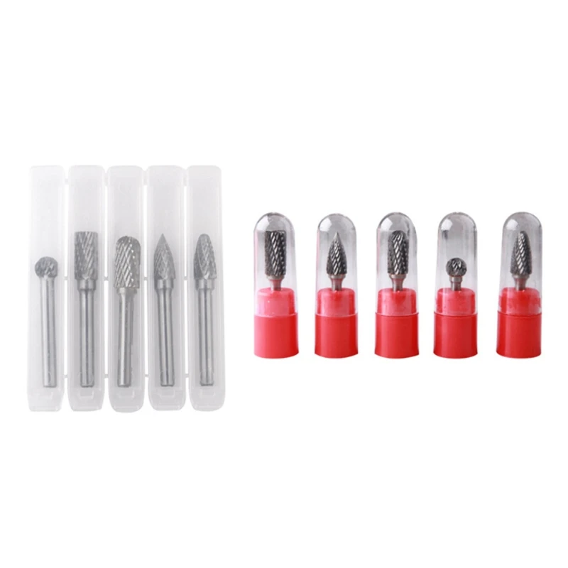 

5 Pcs Electric Drill Tungsten Steel Grinding Head Tungsten Carbide Bur Set Mini Diamond Tip Bur Material Tungsten Alloy