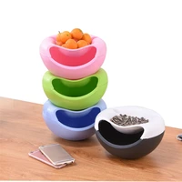 xunzhe 1pcs home creative lazy plastic storage cups place phone big mouth dried fruit melon seed box double layer nuts candy box