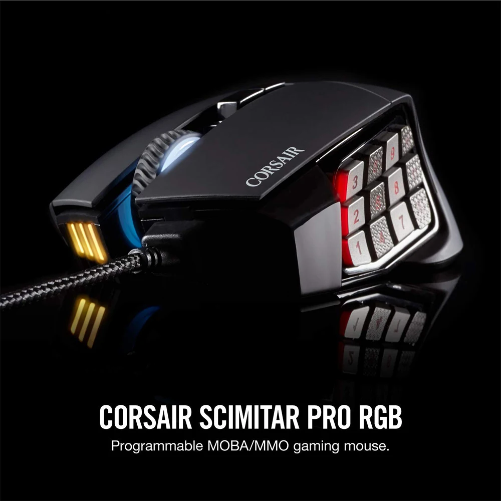 12000 DPI Corsair игровая Scimitar PRO RGB MOBA/MMO PC мышь оптическая клавиша слайдер механические