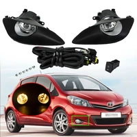 a set car fog light assembly front bumper fog lamp with h11 55w bulbs wire harness switch kit for toyota yaris 2006 2011 2010