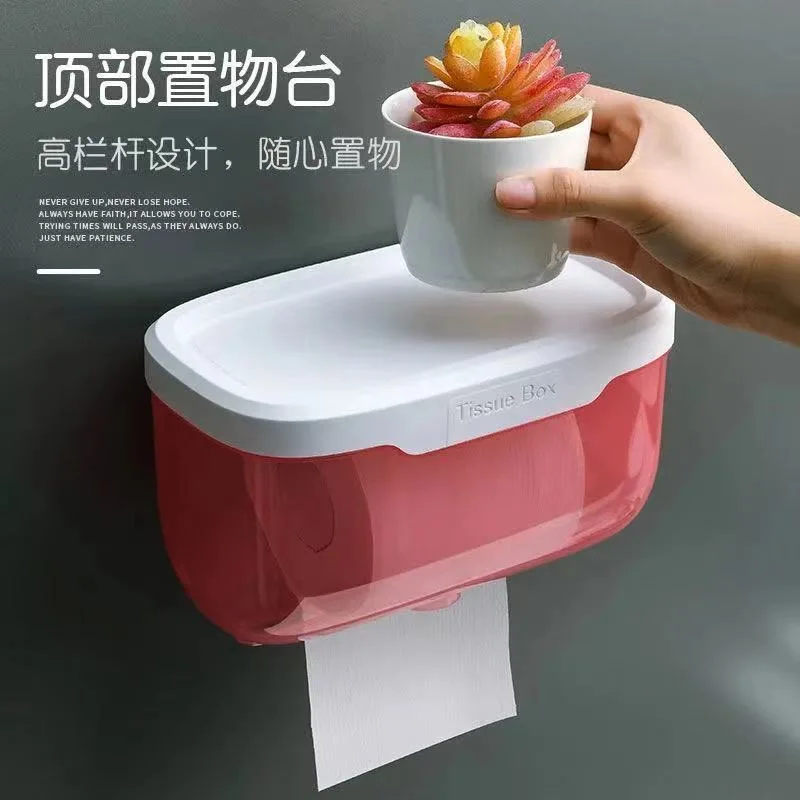 Wall Mount Bathroom Tissue Storage Box Punch-Free Phone Rack Case Toilet Paper Holder Waterproof Shelf Organizer | Дом и сад