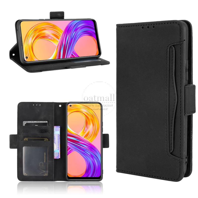 for oppo realme 8 4g wallet case magnetic book flip cover for oppo realme 8 pro card photo holder luxury leather phone fundas free global shipping