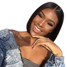 Fashow, Короткие парики, бразильские прямые волосы, парики с короткими волосами, естественныеБлондОмбре, парики на сетке спереди, с тупым отрезом для черных женщин