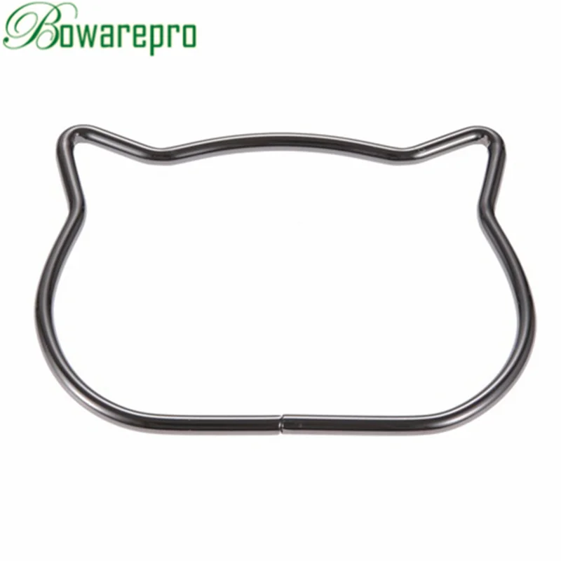Gun Black Bowarepro милый кот ухо Металл DIY сумка ручка Замена сумка ручка для дамская сумочка кошелёк с короткой ручкой Наплечные аксессуары для изготовления сумок - Цвет: Gun Black