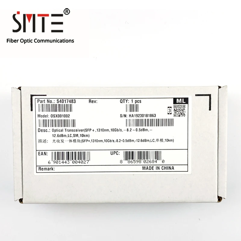 

Одномодовое SFP-волокно HW OSX001002 S4017483 10G-10km-1310nm-SM-SFP + SM LC оптический модульный приемопередатчик
