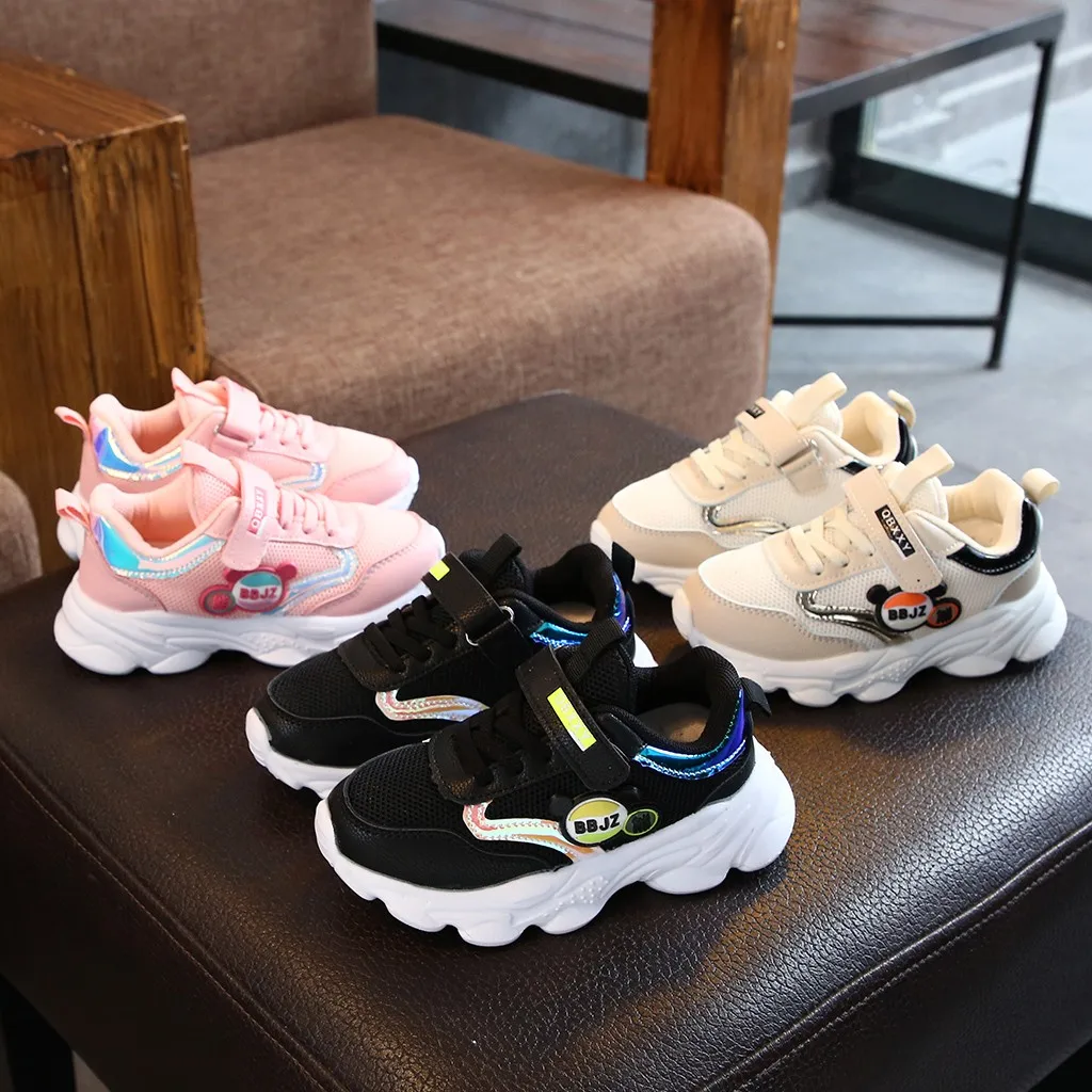 Детские кроссовки с рисунком медведя из мультфильма спортивные сеточкой для осени и зимы 2019|Сапоги| |