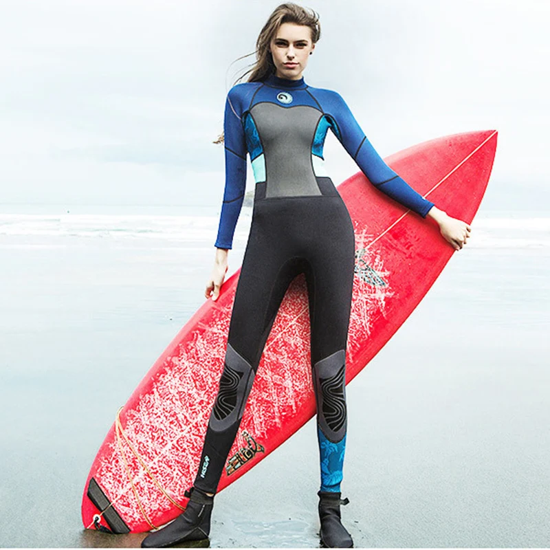 Hisea women's 1.5mm high quality neoprene professional one-piece wetsuit warm scuba diving harpoon surfing slim fit suit