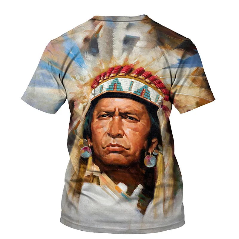 

2021 Summer New Style Indian Culture 3D Printing Men's O-neck Short-sleeved T-shirt Top 3D Style Men's Fashion Casual T-shirt