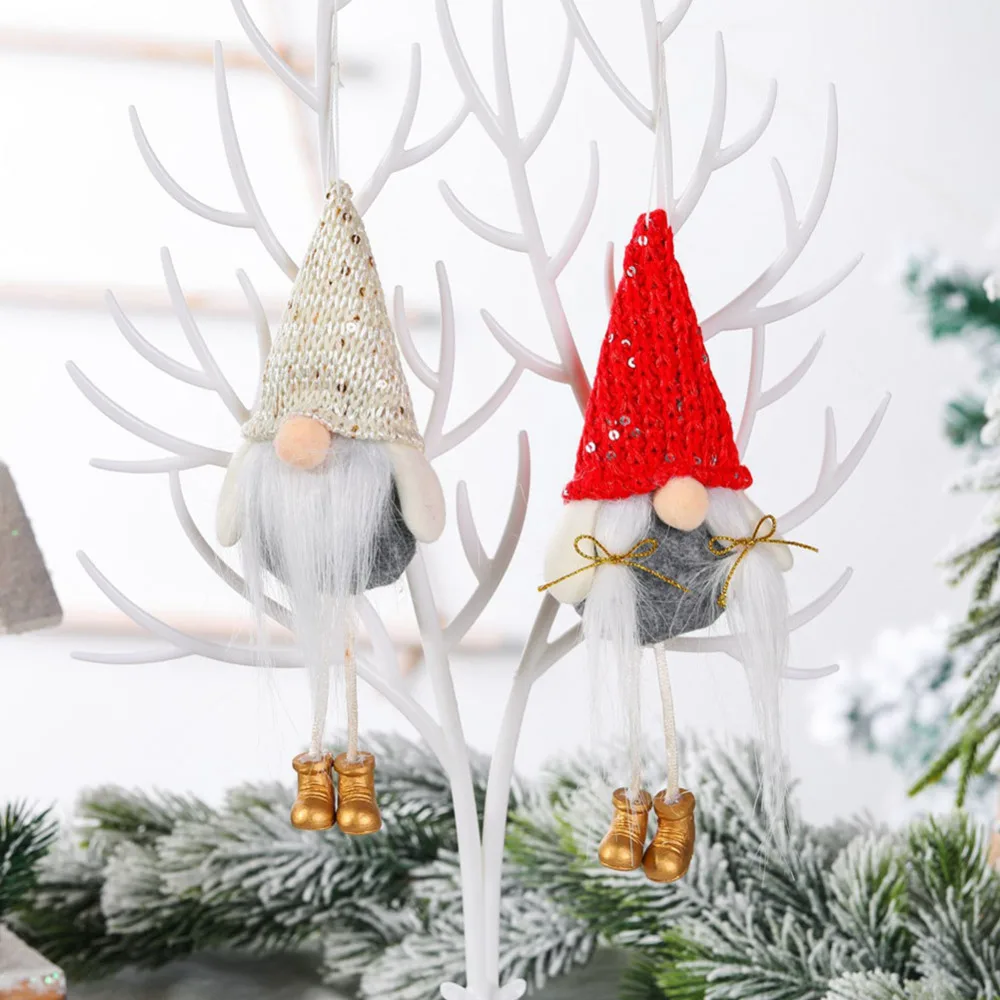 

Christmas Celebration Decorations Sequins Faceless Doll Hanging Leg Pendants Creative Forest Elderly Doll Hanging Pieces