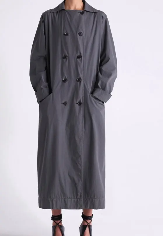 

Женский Тренч Осень 2021 темпераментная Повседневная Длинная тонкая свободная хлопковая ветровка Женская куртка средней длины с поясом