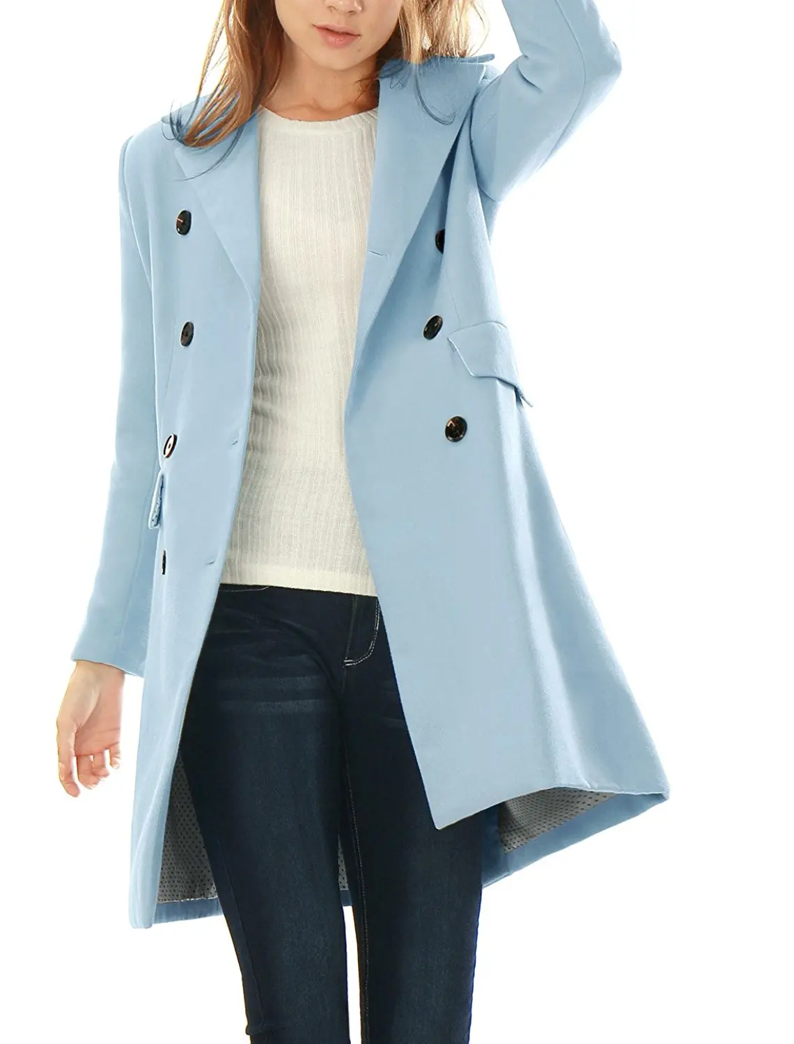 ZOGAA Брендовые женские Шерстяное пальто зимняя куртка Тонкий шерстяной длинный