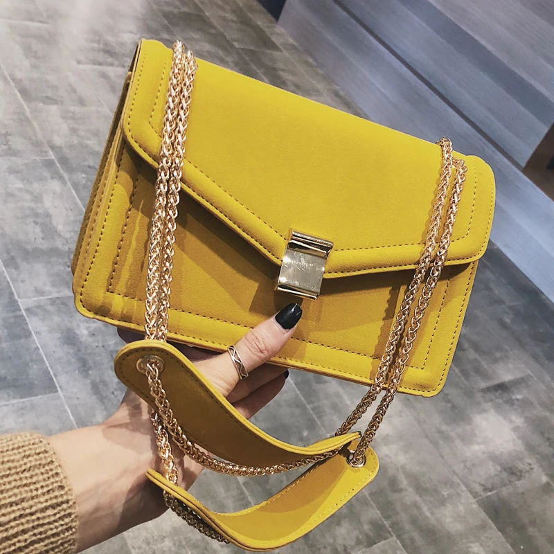 

Retro Fashion Female Square Bag 2019 New High quality Matte PU leather Women's Designer Handbag Chain Shoulder Messenger bags
