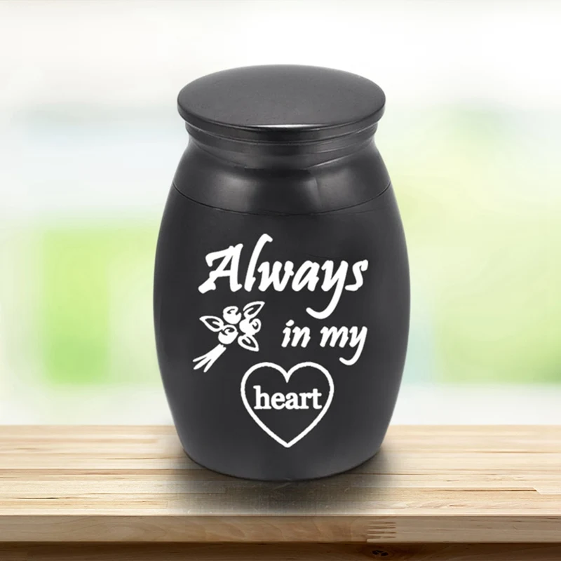 Мини черный пепел банку немнущаяся ткань человеческого пепла для Домашние