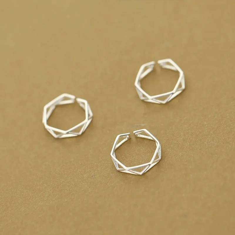 Открытые Регулируемые кольца с геометрическим рисунком женские модные