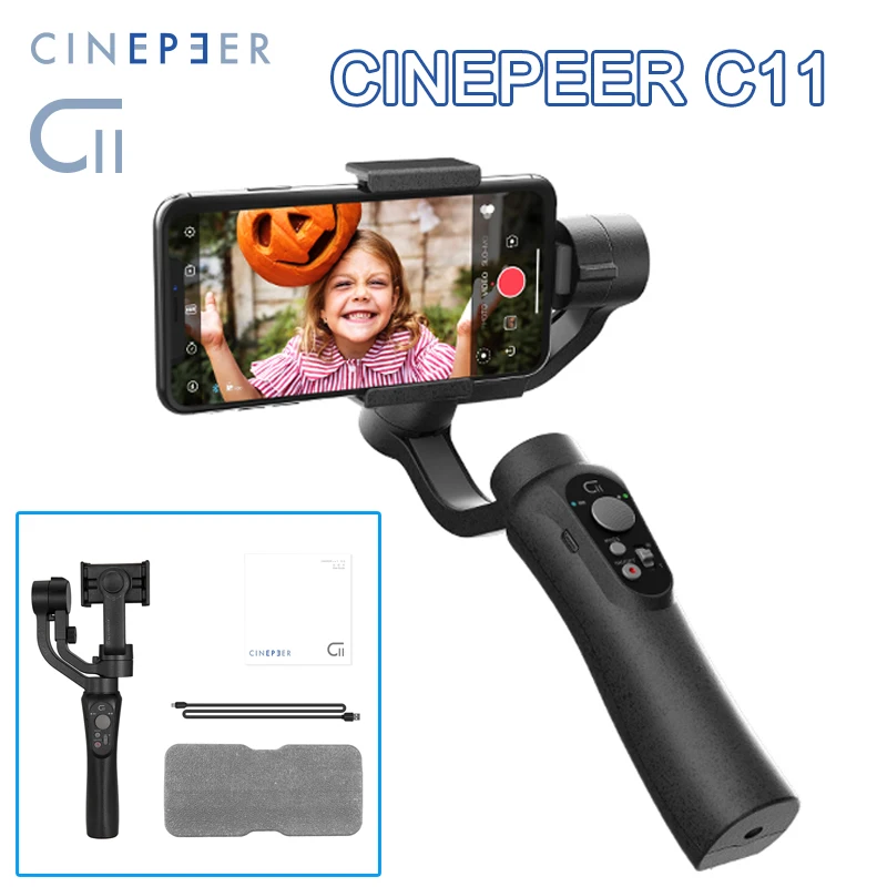 Ручной Стабилизатор CINEPEER C11 3 осевой подвес для смартфона с трекером по объекту