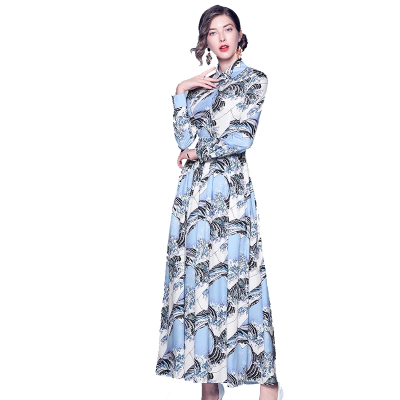 

TAOYIZHUAI spring autumn long women dress turn down collar fit and flare casual fashion dress party women dress vestidos