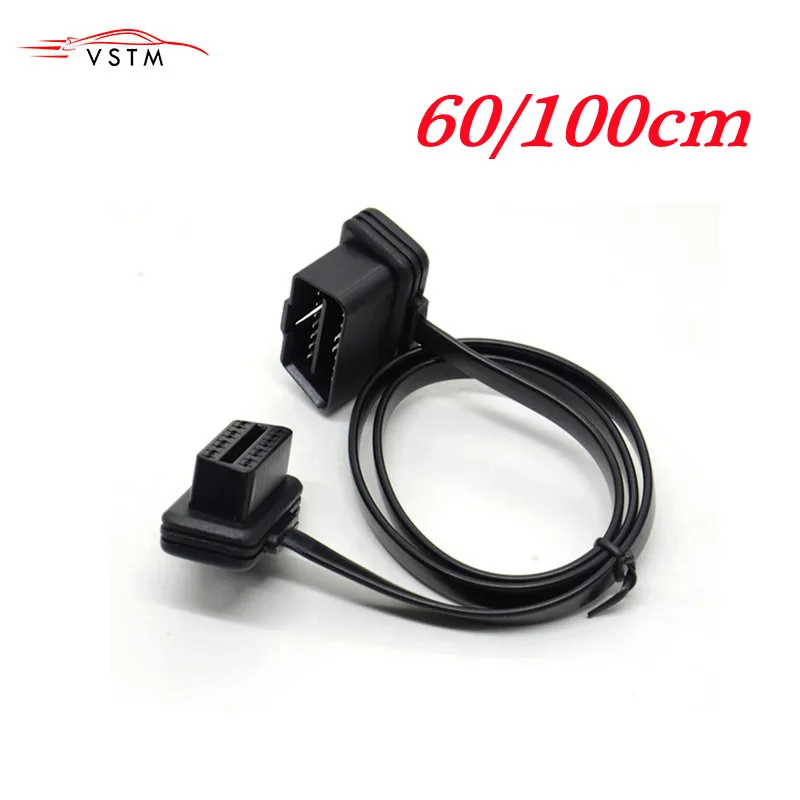 60/100 см 16 контактный OBDII OBD 2 OBD2 Кабельный разъем диагностический инструмент ELM327