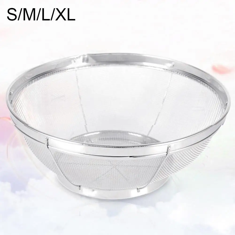 

Kitchen Food Colanders Rice Sieve Silver Washing Bowl Food Vegetables Cleaning Strainer Drain Basket Storage Fruit Kitchen Tools