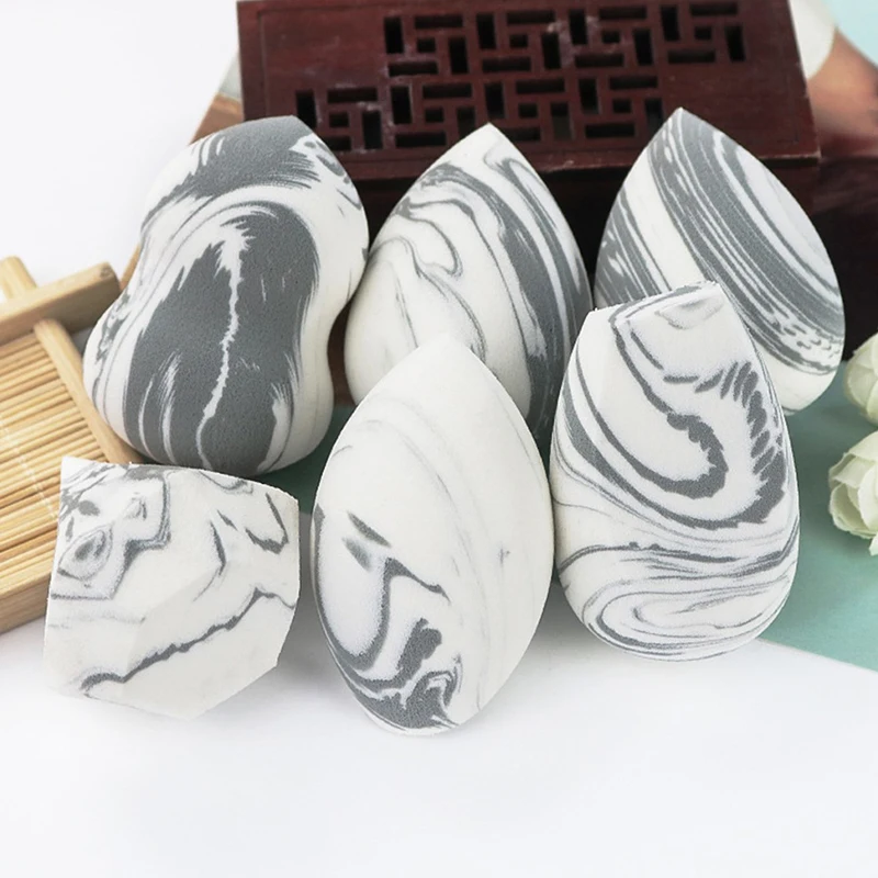 Губка для макияжа мраморная в форме капли тональный консилер губка смешанный