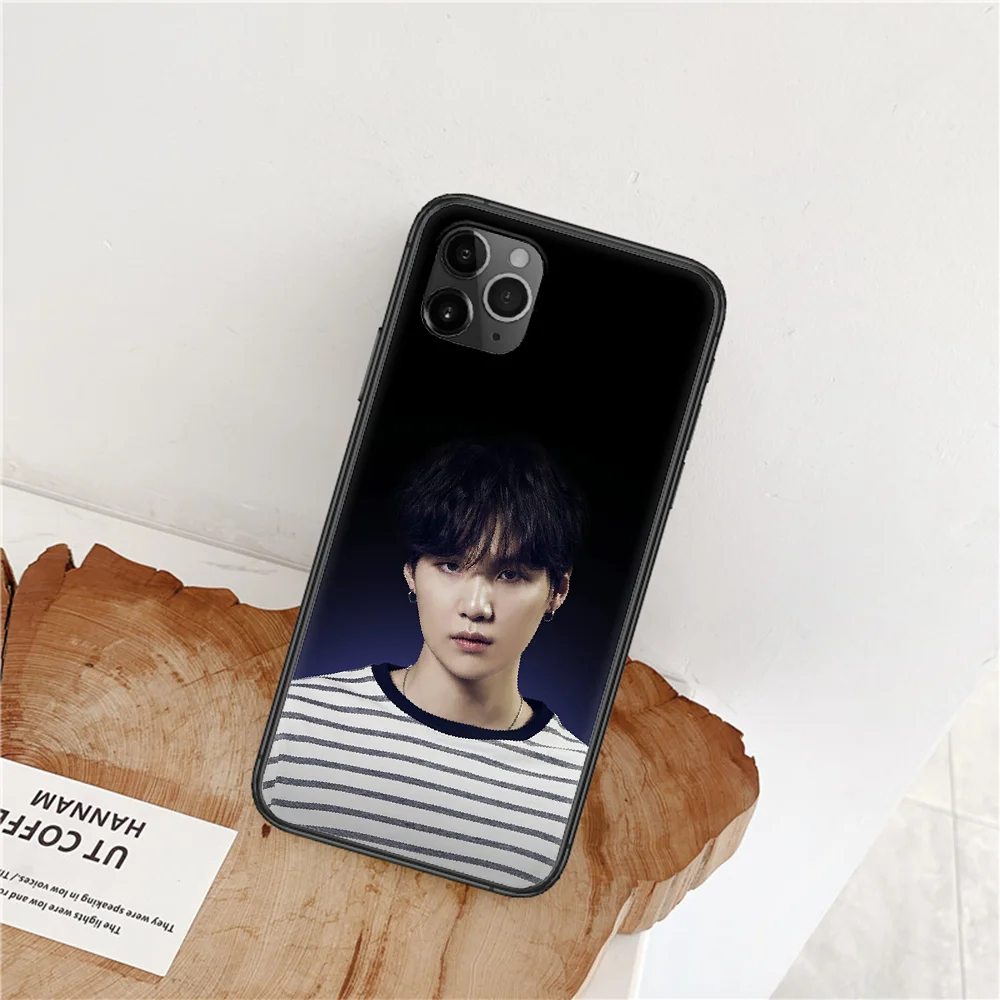 

Bangtan Boys SUGA Phone Case For iPhone 4 4s 5 5S SE 5C 6 6S 7 8 Plus X XS XR 11 12 Mini Pro Max 2020 black Bumper Soft Shell