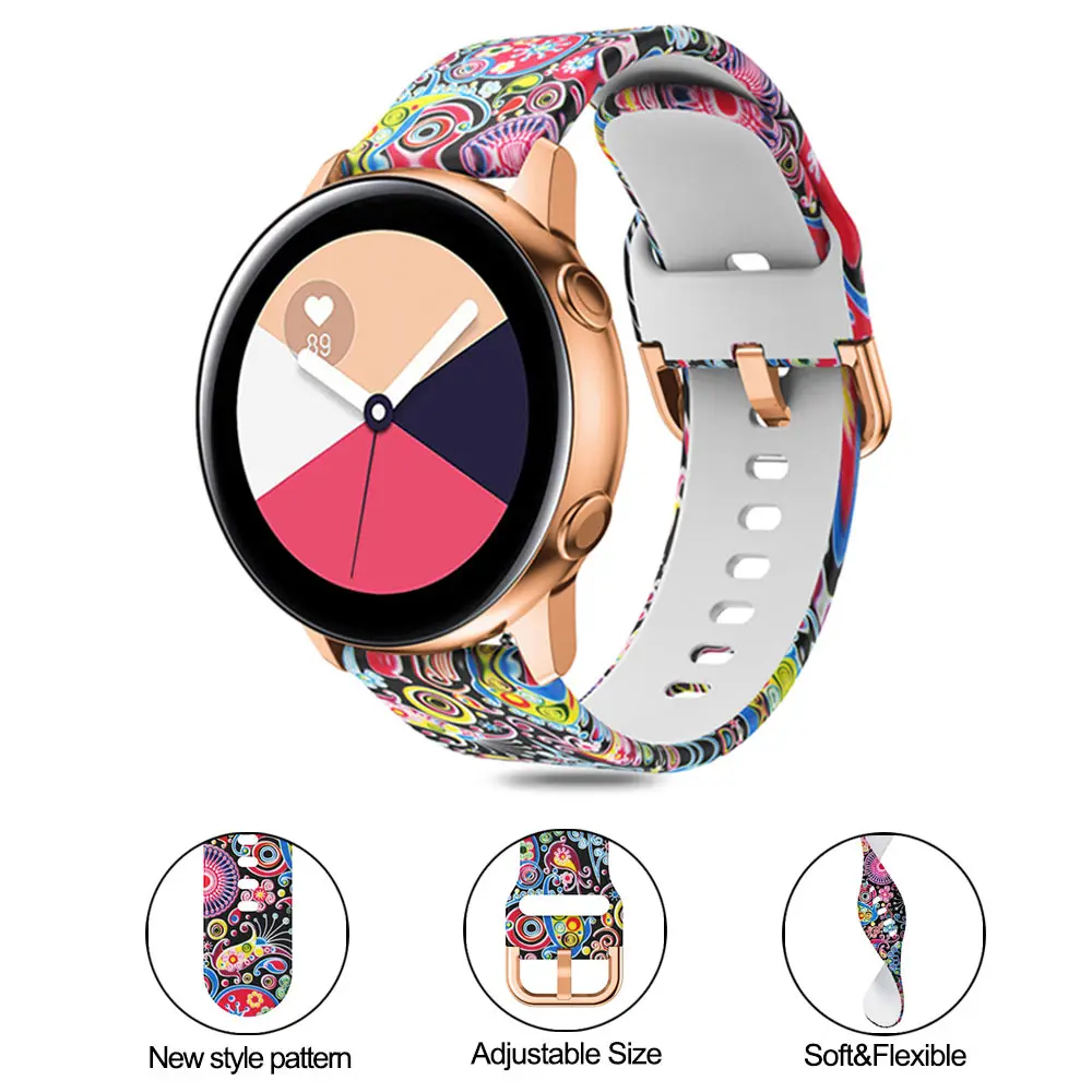 

22/20mm Band for Samsung Galaxy Watch 4 Classic 42mm 46mm/GearS3/Active 2 40/44mm Printed Bracelet for Huawei GT 2-2e-pro strap