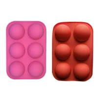 6 hole small semicircular silicone cake mold jelly fudge mold chocolate candle aroma mold plaster mold baking tool