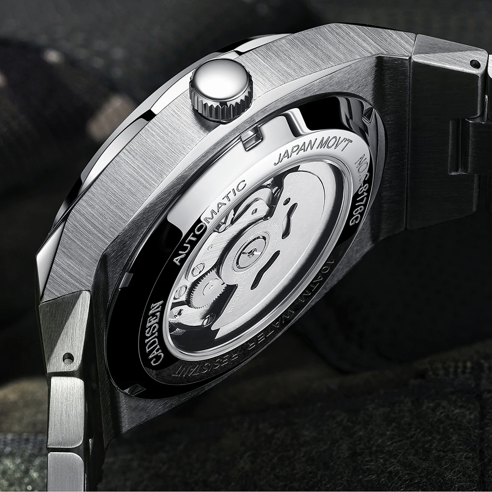 

2020 CADISEN Men's Watches Mechanical Automatic Watch Men 100M Waterproof Stainless Steel Wristwatch Mens Business Watch For Men