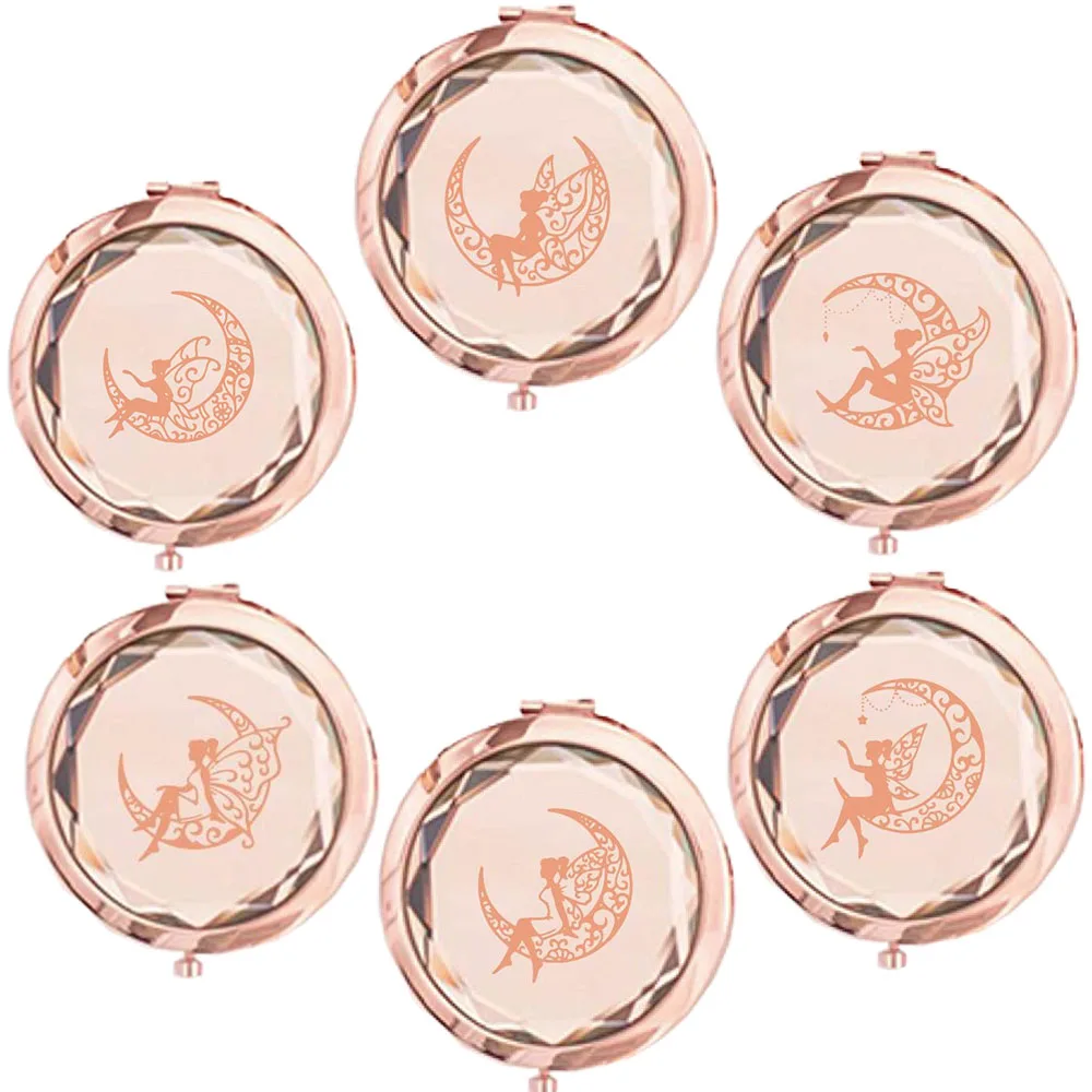 

Decorative mirrors Personalized Bride Compact pocket mirror for women Rose Gold Crystal Makeup Mirror Bridesmaid Wedding Gift