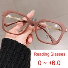 Очки для чтения Женские квадратные с фильтром сисветильник и антибликовым покрытием