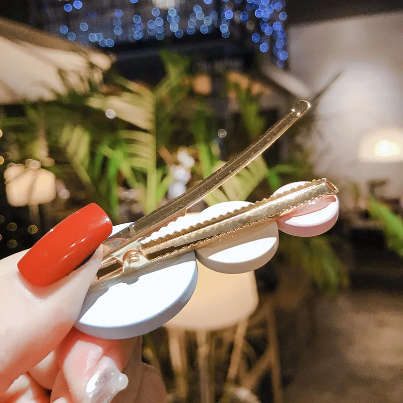 

2020 New Korea Style Simple Hair Clips Rainbow Color Wood Round Ins Cute Candy Hair Pins for Girl Women Fashion Hair Accessories