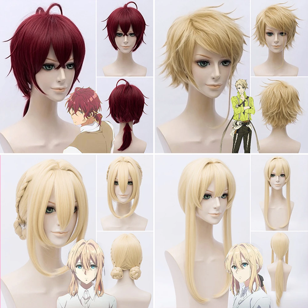 

(Alice-Wig 132) парик из термостойкого волокна синтетический парик из аниме фиолетового волоса Evergarden косплей парик