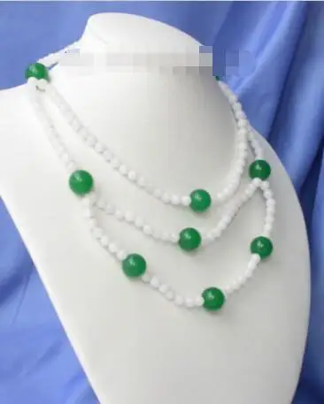 Бесплатная доставка&gt красивый натуральный бело-зелёный камень бусы ожерелье |