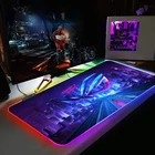 Игровой коврик для мыши с RGB-подсветкой, размер XXL, большой коврик для мыши, настольная клавиатура, компьютерные мыши с подсветкой, коврик сделай сам на заказ