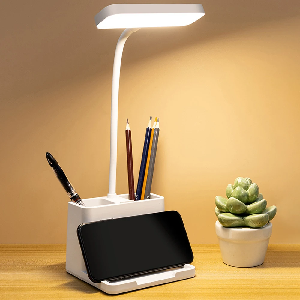 

Led Bureaulamp Bedside Oplaadbare Tafellamp Bureaulamp Met Pen Houder Dimbare Touch Licht Dimmen Nachtlampje