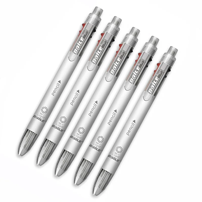 5 шт./лот 6 в 1 разноцветная шариковая ручка с 0 7 мм цветными стержнями и набор