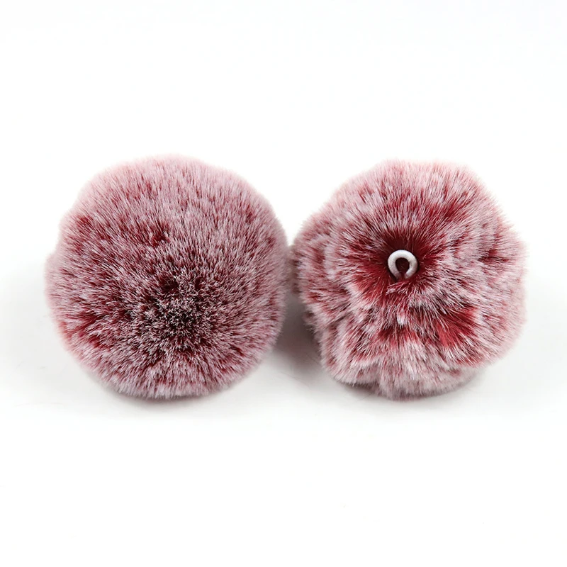 DIY 7/8 см пушистый меховой помпон брелки из мягкого искусственного меха кролика