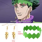 Серьги Невероятные приключения Джоджо для косплея Рохан кишибе, зеленая повязка на голову, висячие серьги, зажим для ушей, аксессуар для костюма на Хэллоуин