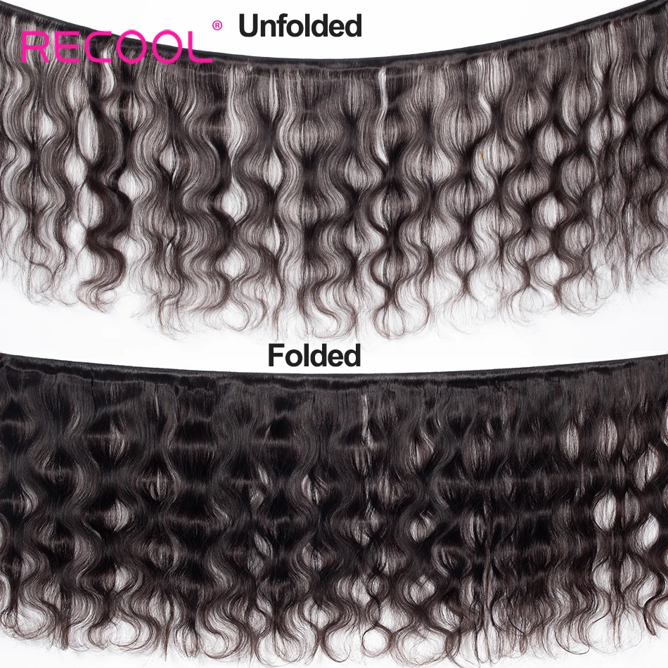Recool волнистые волосы с закрытыми волосами 6x6 и 5x5 пучков перуанскими 3 пучка