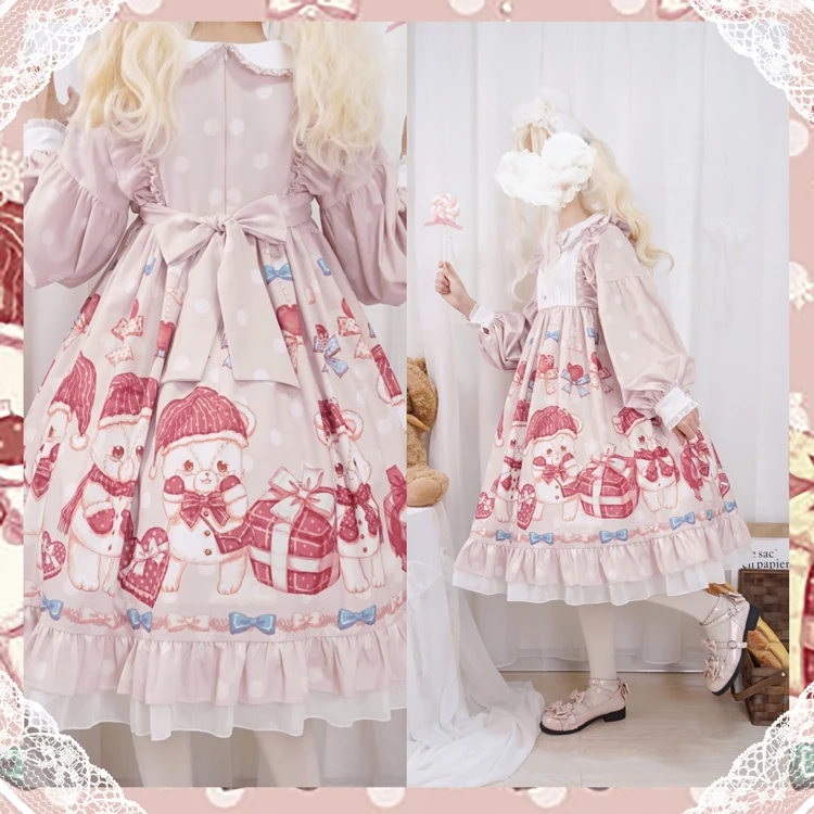 Милое женское платье Мишки Тедди в стиле &quotЛолита&quot с длинными