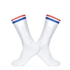 Новые бесшовные силиконовые велосипедные носки мужские и женские полосатые дорожные велосипедные носки для спорта на открытом воздухе, велосипедные носки Calcetines Ciclismo