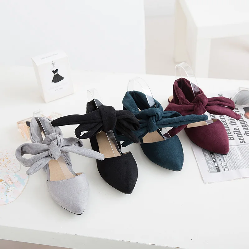 Summer 2021 New Flock Ankle Strap Flat Sandals Women's Fashion Pointed Toe Cross-tied Party Flats Streetwear Shoes For Girls | Обувь