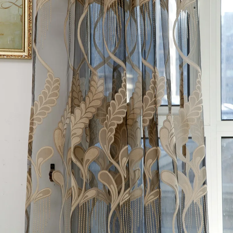 Junejour продажа пшеничная отвесная занавеска Солнцезащитная тюль для гостиной