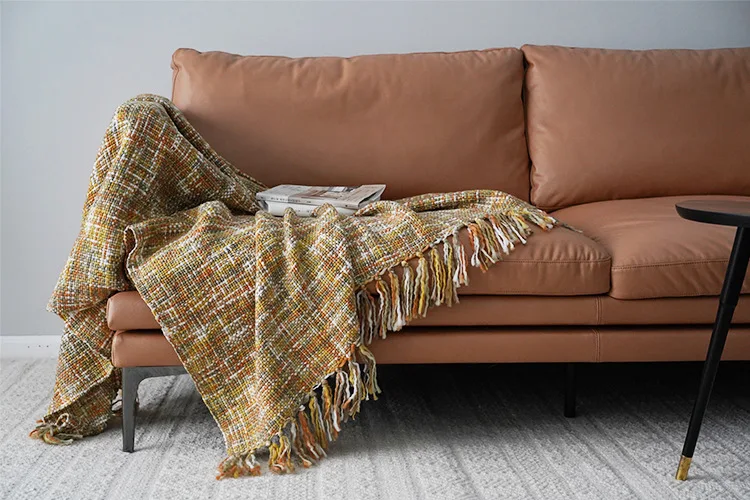Новое трикотажное одеяло с нитями на диване плед для путешествий ТВ