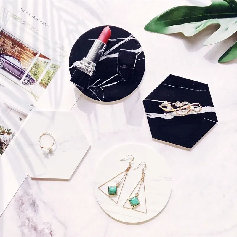 Creative PVC Marble Coaster Drink Coffee Cup Mat Tea Pad Dining Table Placemats Black White Chic Decoration 1PC New | Дом и сад