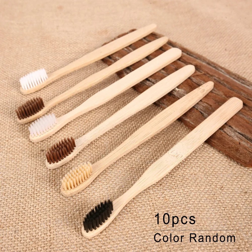 Одноразовая зубная щетка с деревянной ручкой из бамбукового древесного угля